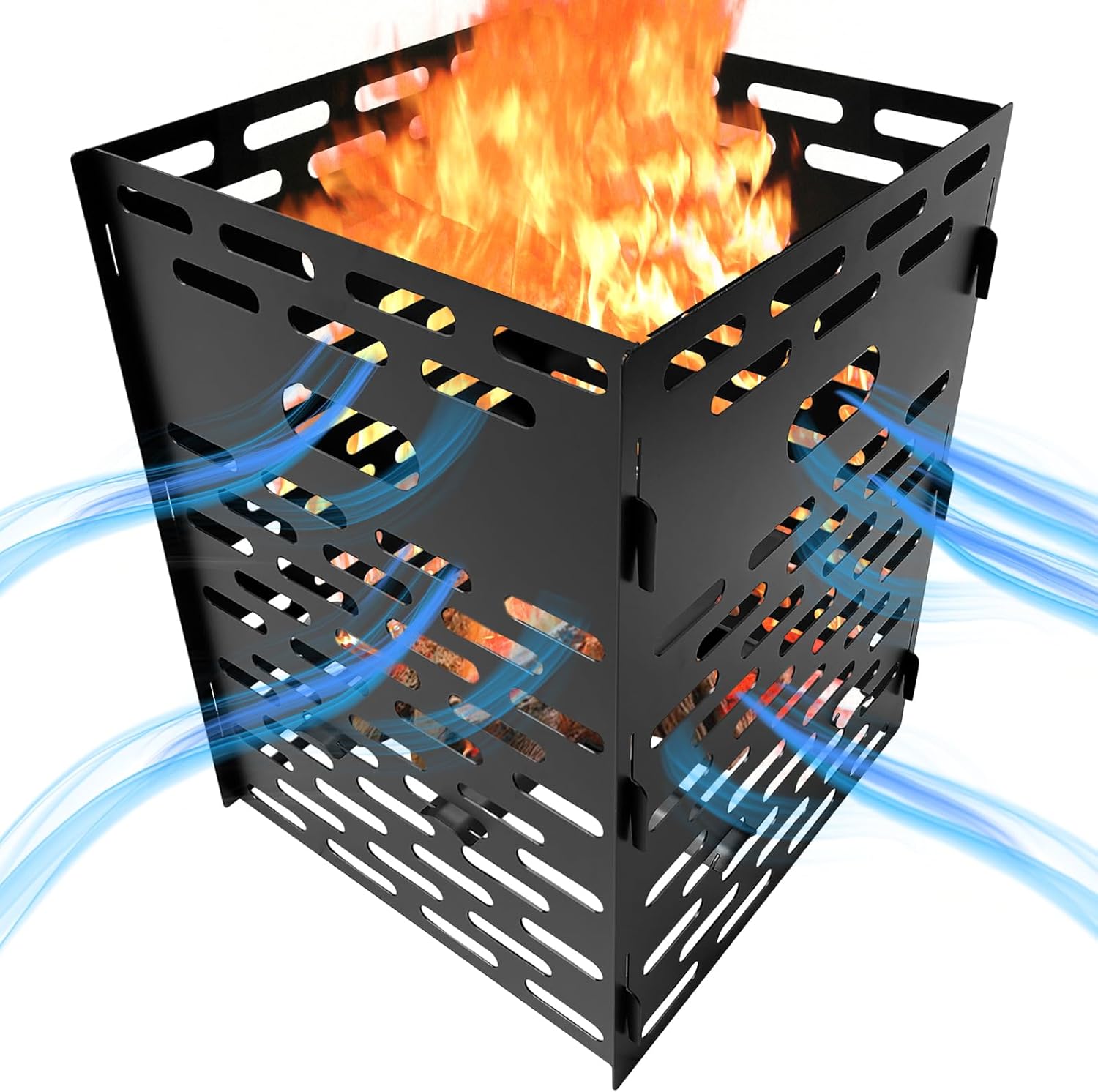 Extra Thick Portable Fire Cage for Outdoor Yard Waste Leaf Weed Brush Burning Bucket Fire Pit (Slot Type)