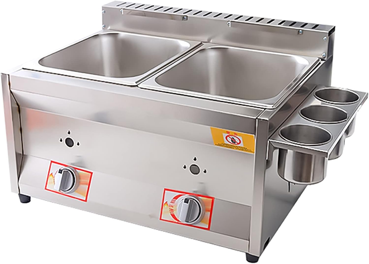 Commercial Fryer Stainless Steel Outdoor Cooker LPG Gas Fryer Double Tank for French Fries Restaurant Home Kitchen