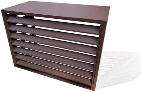 Aluminum Air Conditioner And Heat Pump Cover Hide Air Conditioner Cover For Outside Units Privacy Fence Screens Plant Storage Shelf Shutters Flower Rack Noise Reduction (Color : Br