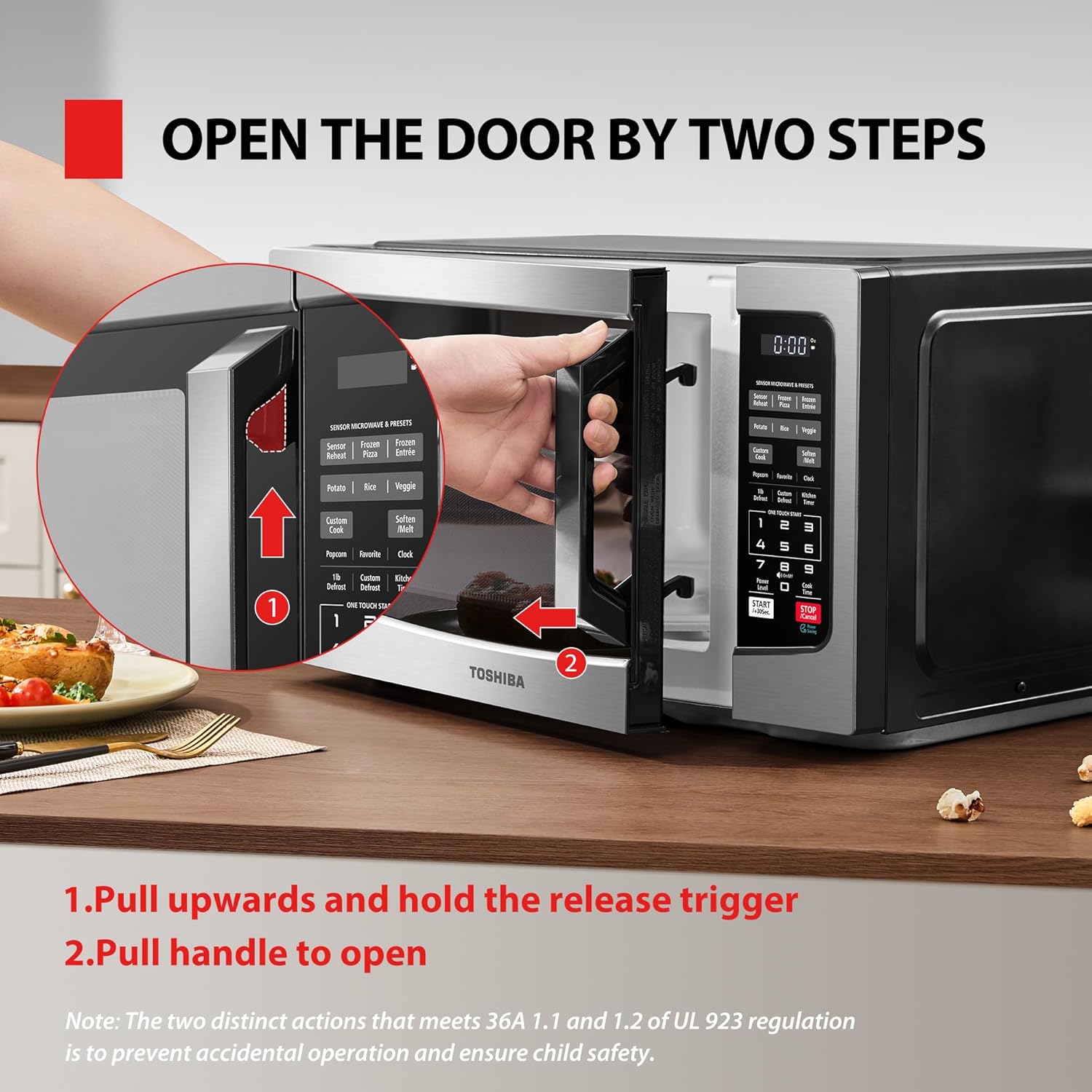 TOSHIBA EM131A5C-SS Countertop Microwave Ovens 1.2 Cu Ft with 12.4