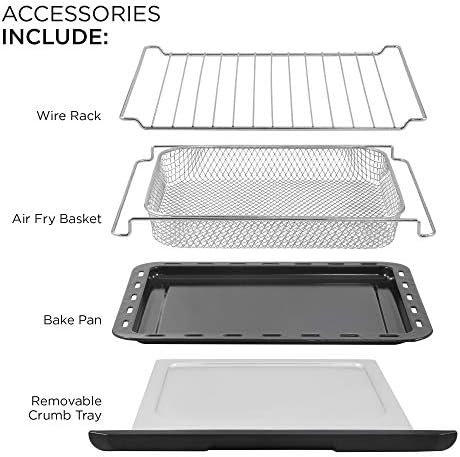 Elite Gourmet EAF9100 Maxi-Matic Electric Fryer Oven, Oil-Less Convection Oven Extra large 25L Capacity, Grill, Bake, Roast, Air Fryer, 1640-Watts, Black, 16.88