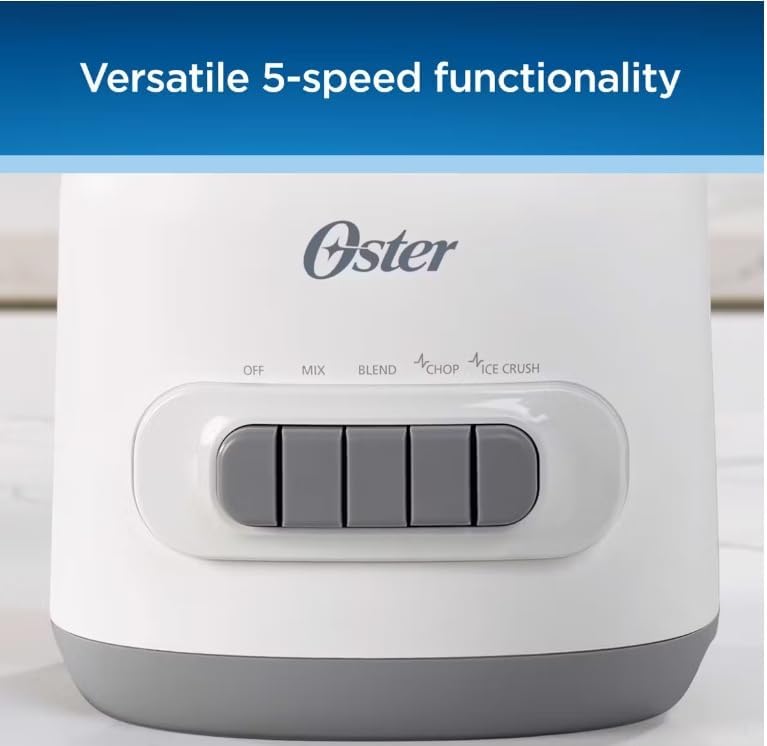 Oster Easy-to-Use Blender with 5 Speed Settings and 700-Watt Motor, White