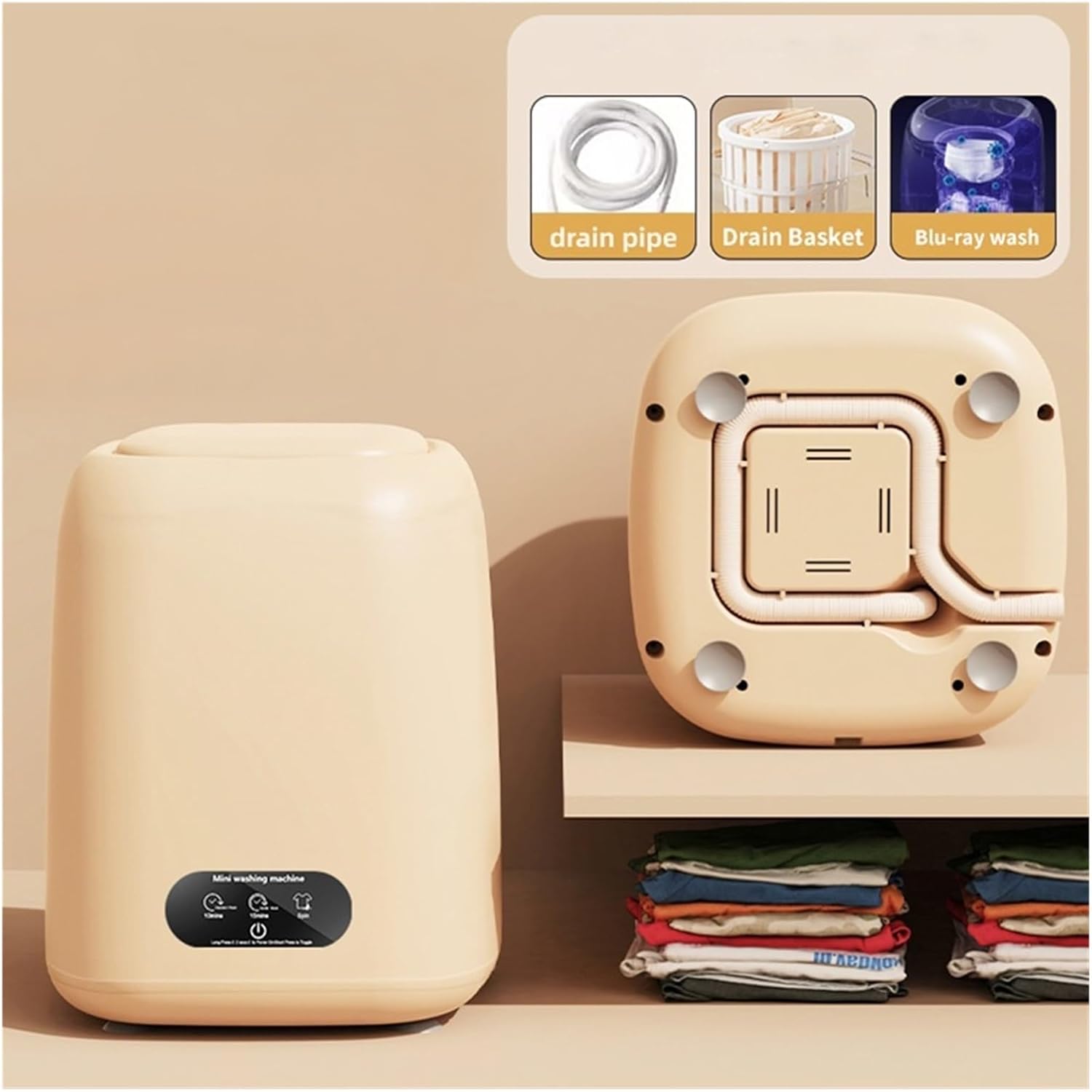 Compact Laundry. Small Washing Machine for Underwear Children's Clothes mini Washer fully automatic Portable Washing Machine with Spin Dryer .Portable