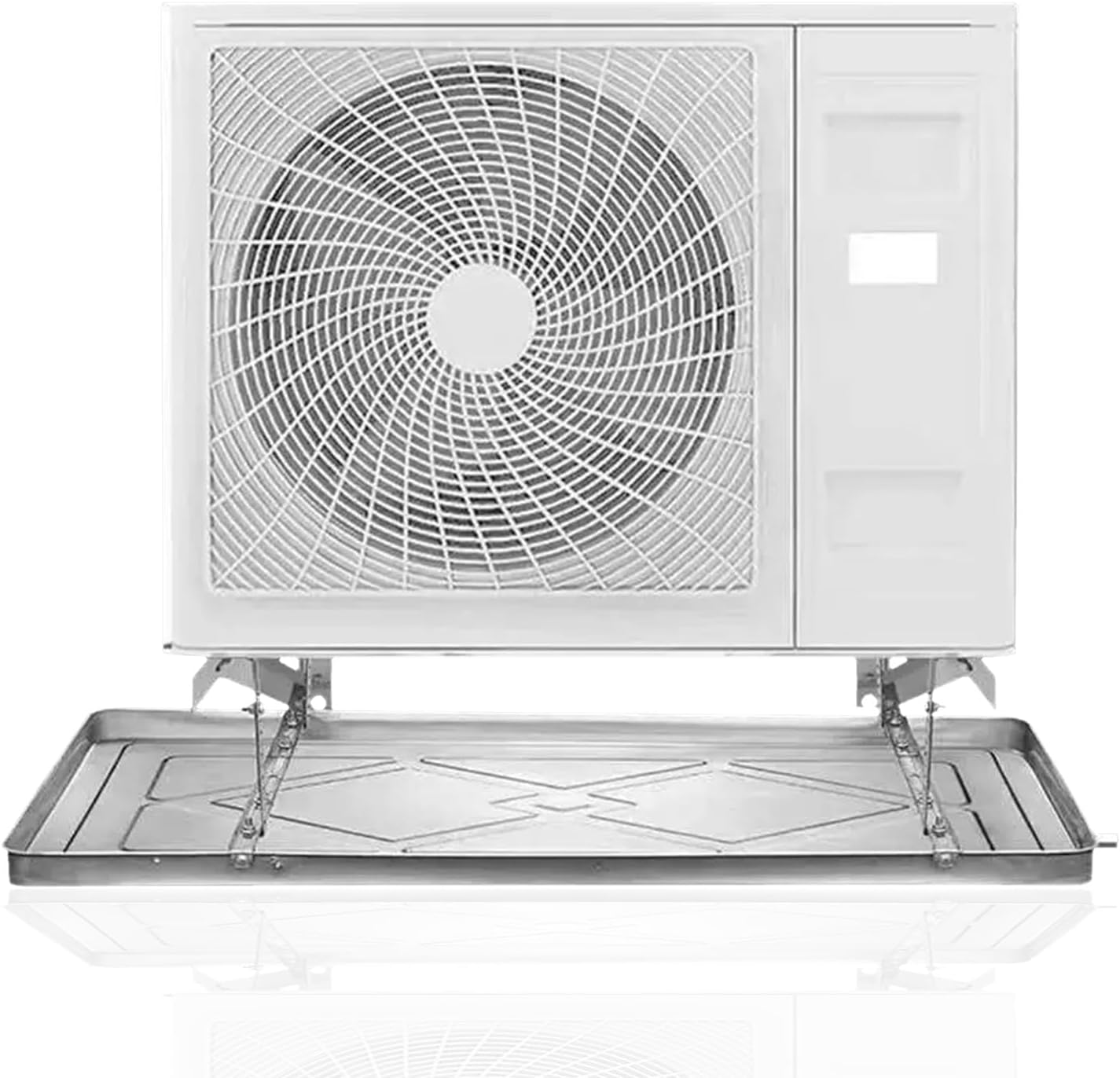 Condensate Drain Pans, Drip Tray with Drain Kit, Ac Drain Pan, Stainless Steeln, for Universal Split Air Conditioner Heat Pump Systems(93x44x3.5 cm)