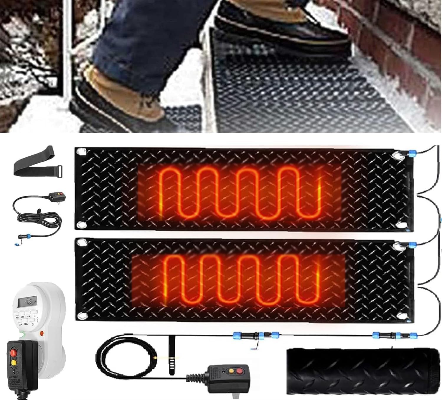 Heated Snow Melting Mats with Timer for Entrances, 10