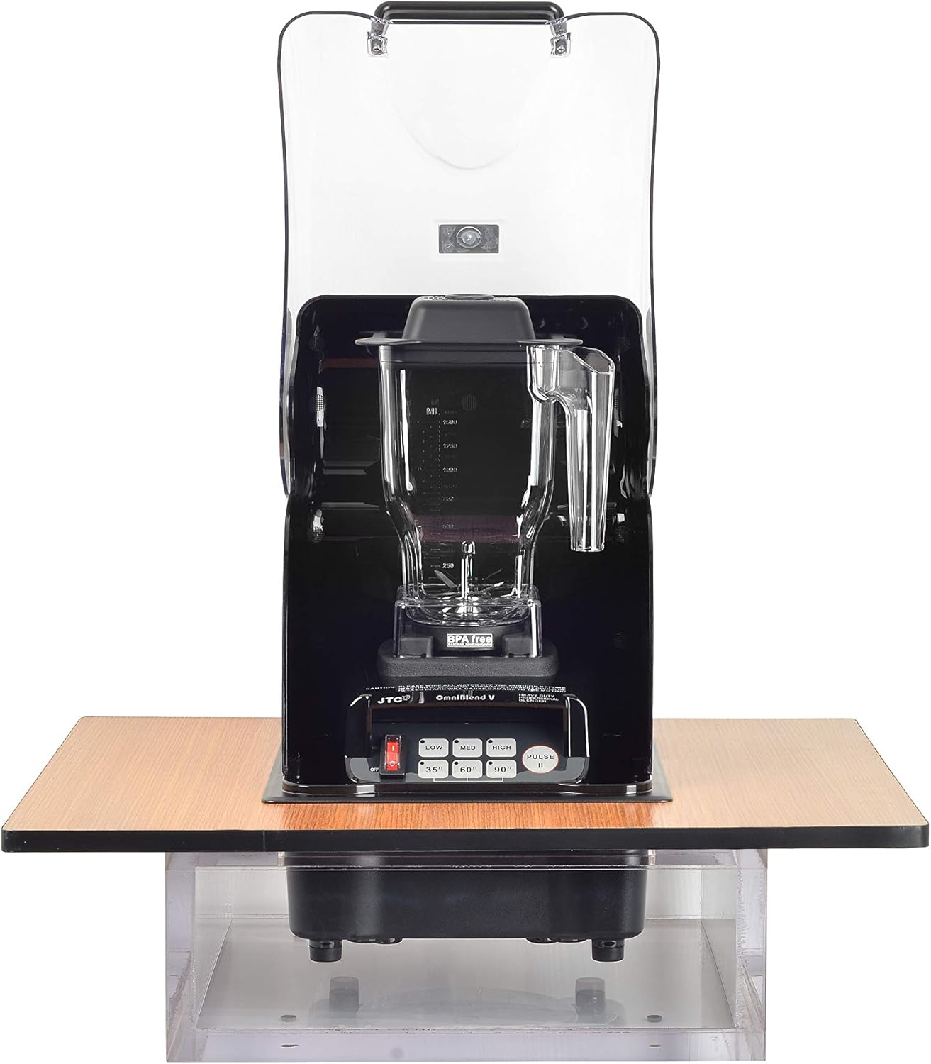 OmniBlend Omni-Q2 Commercial Blender with Built-in Full Sound Enclosure Shield for the Professional Kitchen, Quiet Heavy Duty 3-Speed, Self-Cleaning, Multifunctional 2-in-1 Wet Dry, 1.5 Liter Jar