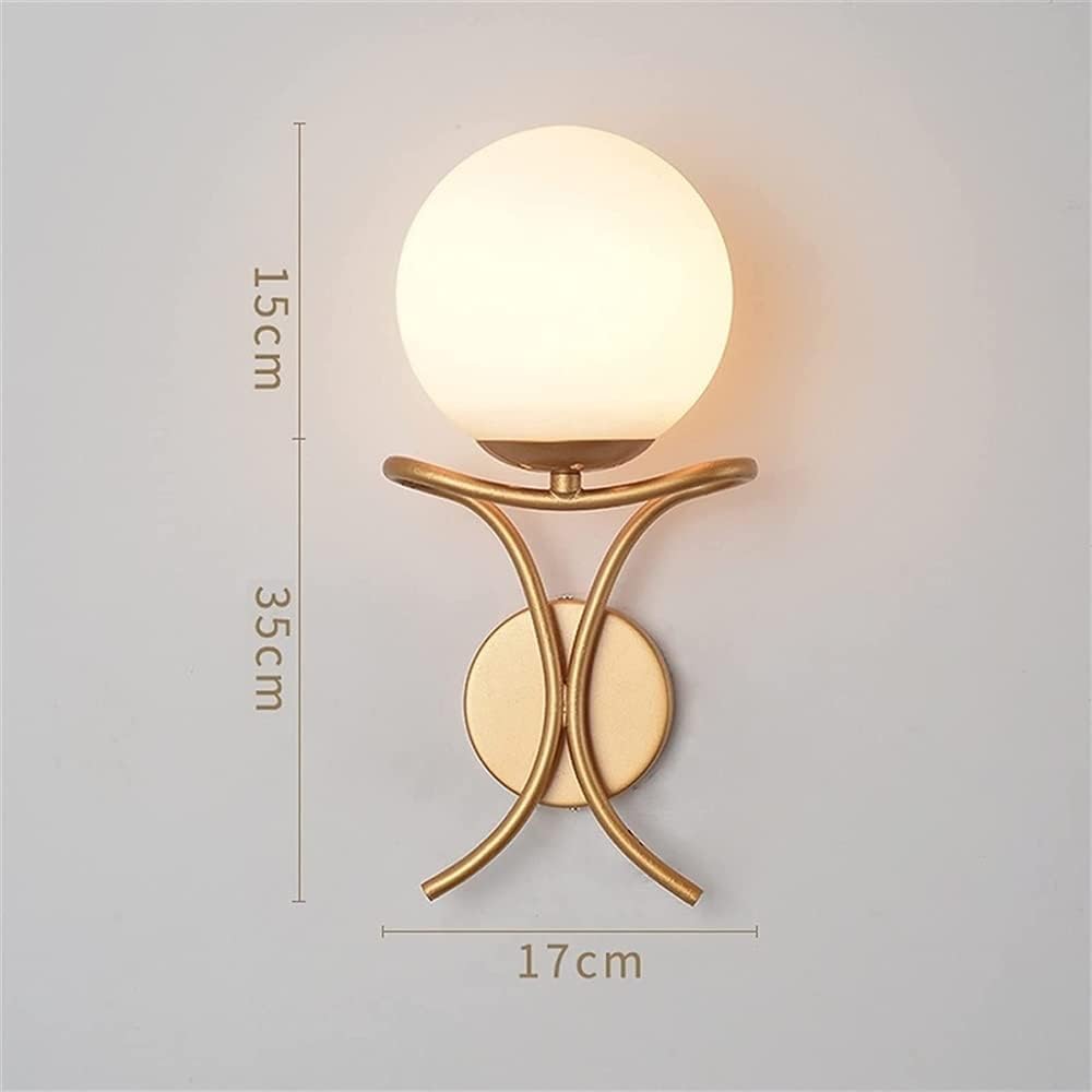 Modern Glass Ball Wall Light E27 Decoration Iron Metal Mount Sconce Fixture Living Room Decor Lamp,Household