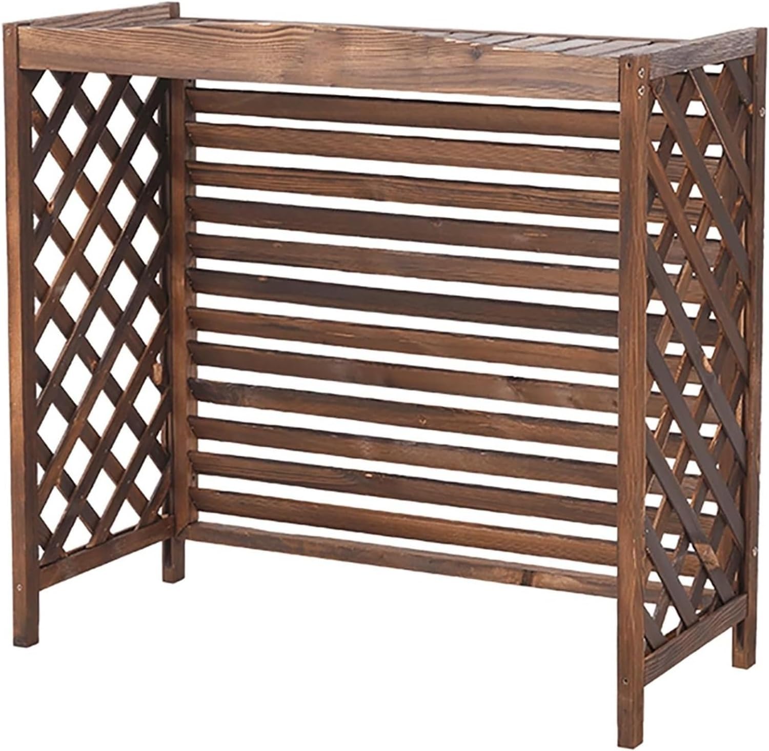 Air Conditioner Cover Fence Screen Privacy Screen Decorative to Hide Air Conditioner, Outdoor Pool Equipment Trash Can Enclosure, Ac Fence for Outside Unit Decorative Flower Stand(81x30x72cm)