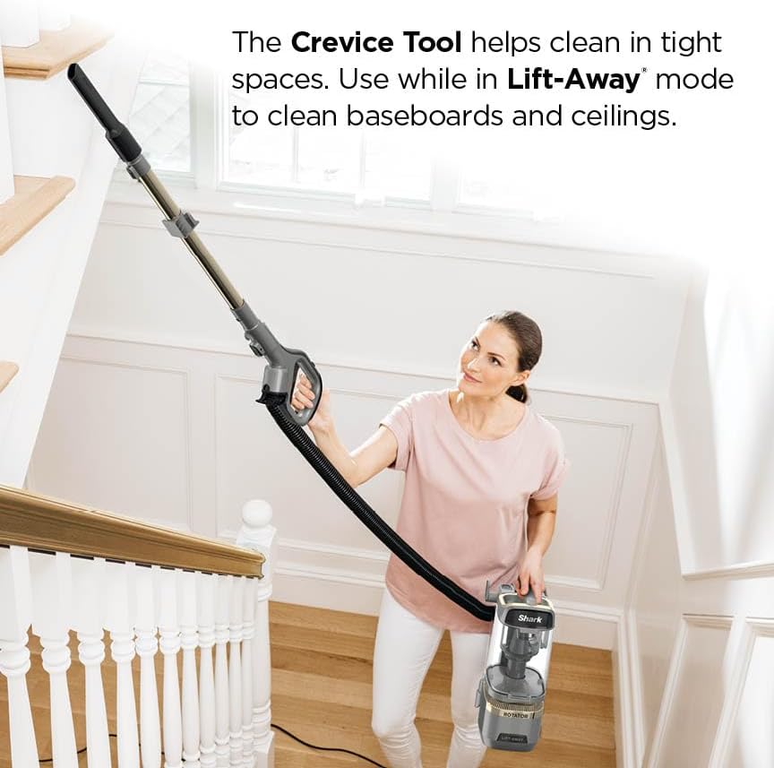 Shark | Upright Vacuum Cleaner for Home | Rotator Lift-Away | No Hair Wrap | HEPA Filter | Lightweight Bagless Vacuum for Pet Hair | LED Headlights For Carpets & Hardwood Floors | Silver | LA502