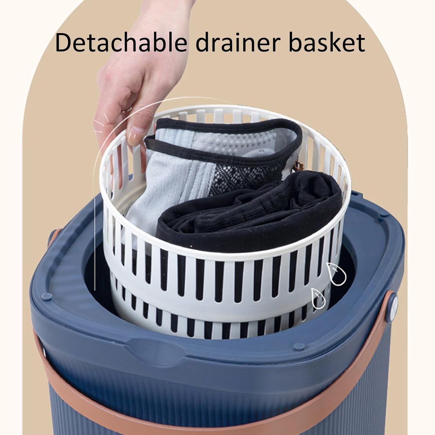 Portable Washing Machine, Small Washing Machine, Baby Washing Machine, 12l Upgrade Large Capacity, for Camping, Rv, Travel, Small Spaces (Color : Blue)