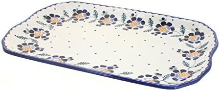 Blue Rose Polish Pottery - Yellow Sunflower Medium Serving Tray - 13