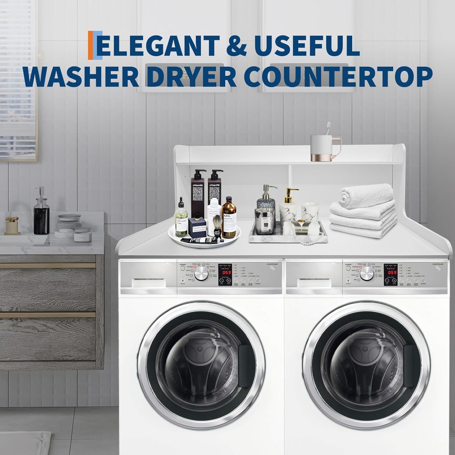 2-Tier Washer Dryer Countertop with 2.75