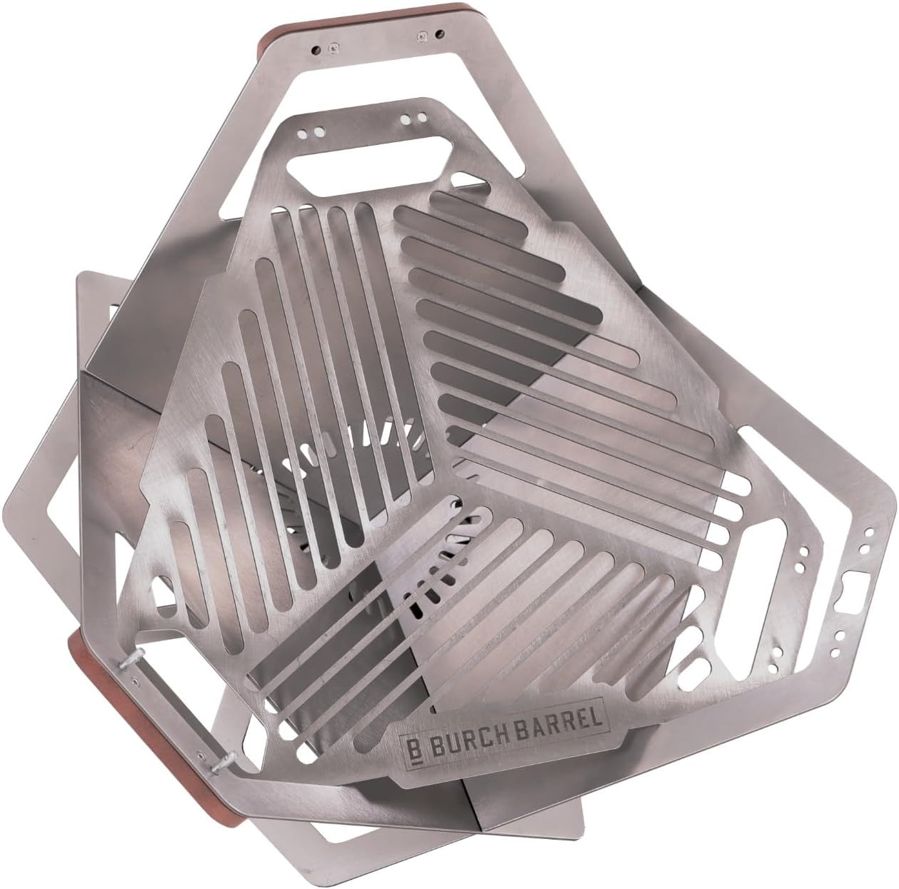 Burch Barrel Flat Packer Outdoor BBQ Charcoal Grill and Wood Firepit | Our Foldable, Portable and Compact Grill is Made from Stainless Steel | Lightweight and Easy to Assemble