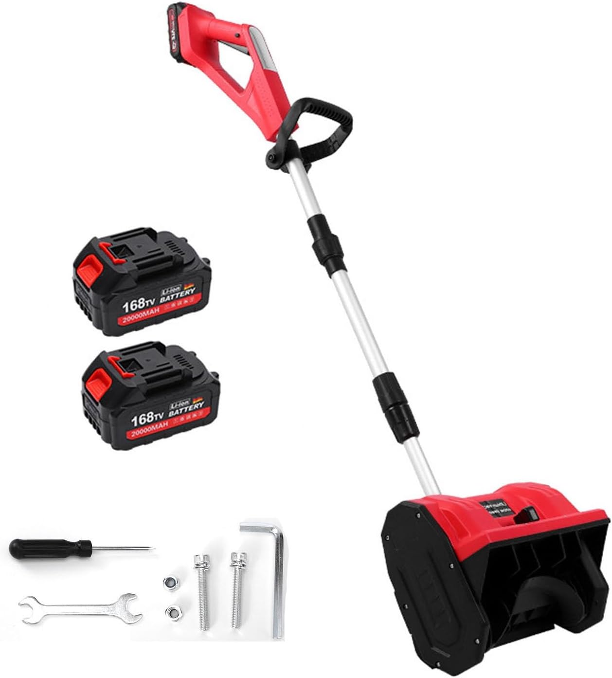 Cordless 21V Electric Snow Shovel, 12-Inch Snow Blower, Can Work Continuously for 1 Hour, Foldable Snow Removal Machine with 20ft Throwing Distance, Quick Charger