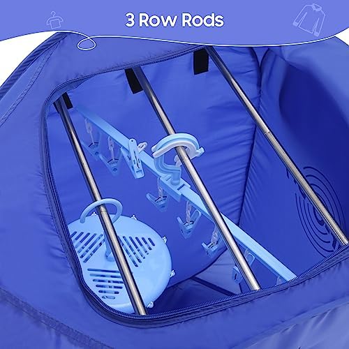 Electric Clothes Dryer 800W Portable Ventless Air Clothing Drying Machine Foldable Fast Garment Dryer for Home Dorm Travel US Plug 19.69 x 19.69 x 35.43 inch