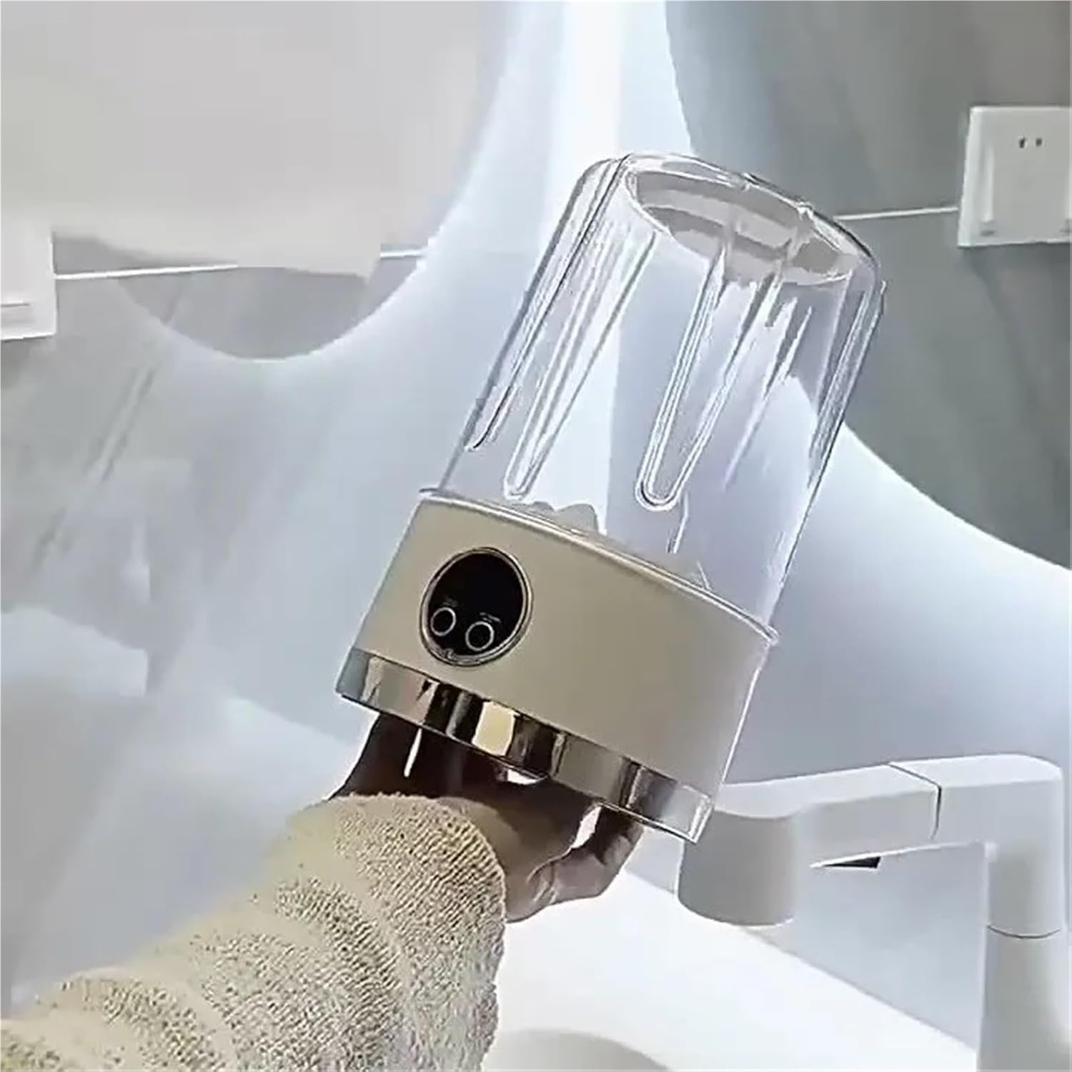 Portable Washing Machine, Cordless 1L Mini Washer USB Rechargeable 3000mAh 2-Speed Portable For Travel Socks Underwear Clothes Washing Cups,for Apartments, Homes, and Dorms(Gray)