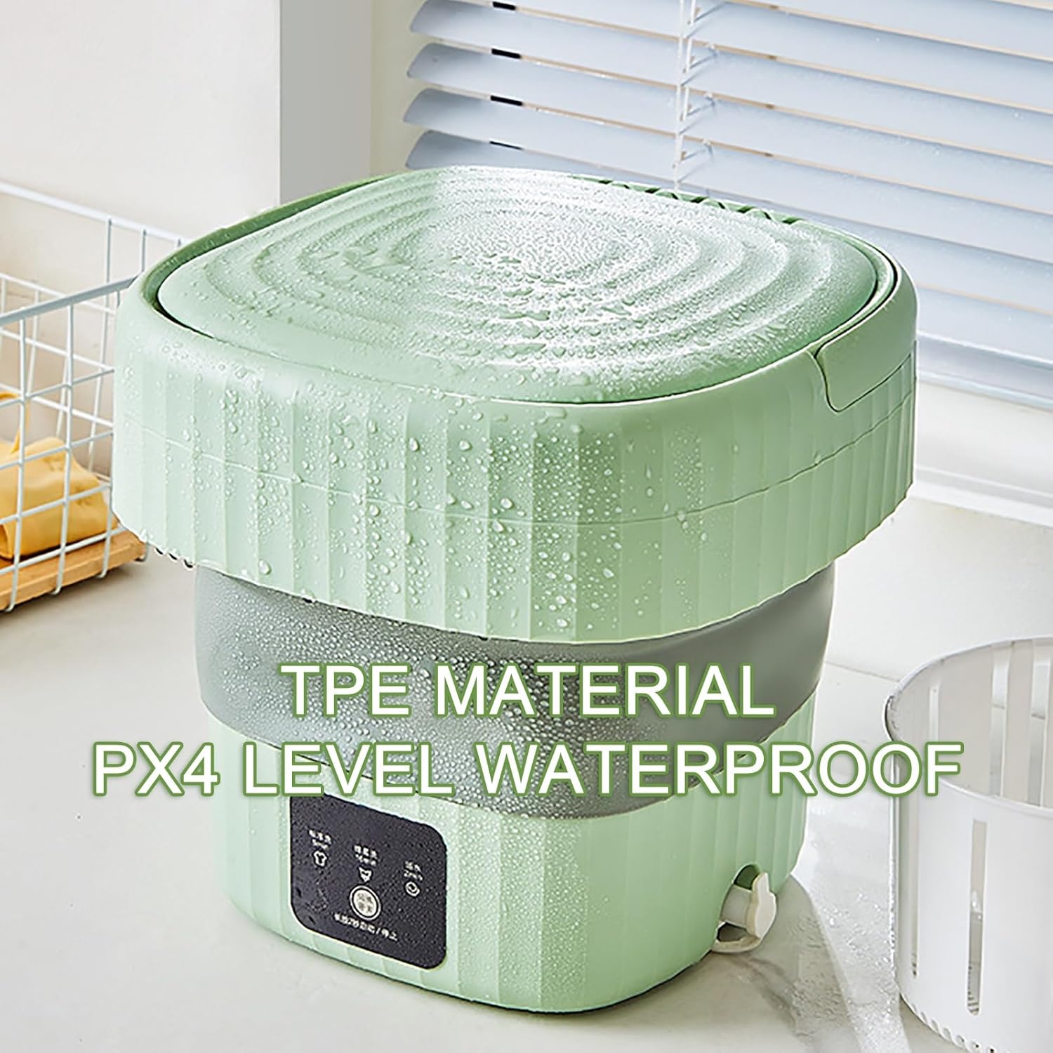 Washing Machine, Mini Washer and Dryer, with 3 Modes Cleaning, Portable Washer with Soft Spin and Draining (Color : Green)