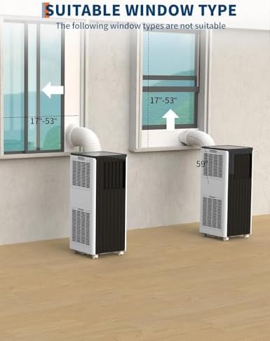 8,000 BTU Portable Air Conditioners, 4-in-1 Portable AC Unit Up to 350 Sq.Ft, 4 Modes Quiet Air Conditioner Auto Swing, 3 Speeds & 24H Timer – Smart/Sleep Mode for Energy-Efficient Comfort