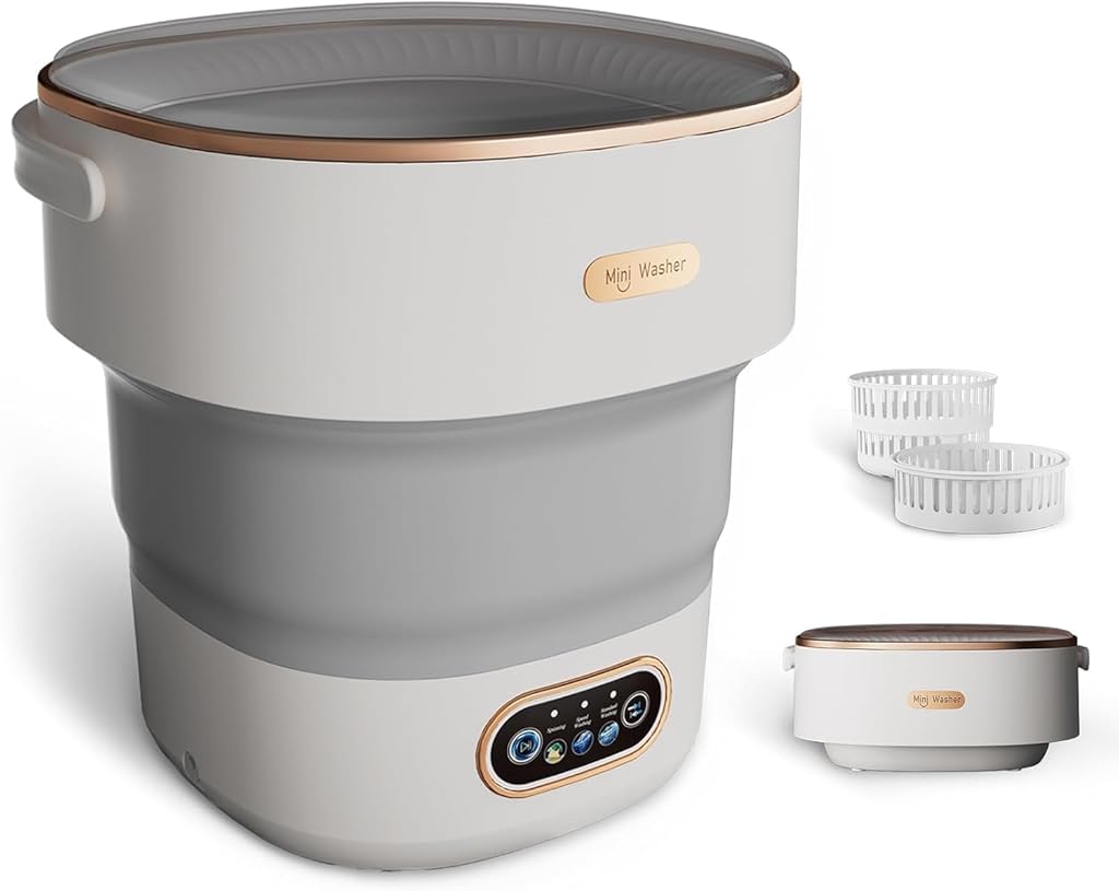 Mini Laundry Machine 16L, Portable Washing Machine and Spinner - Foldable & Compact for Baby Clothes, Underwear, Socks, Ideal for Travel, Dorm, Apartment, Camping