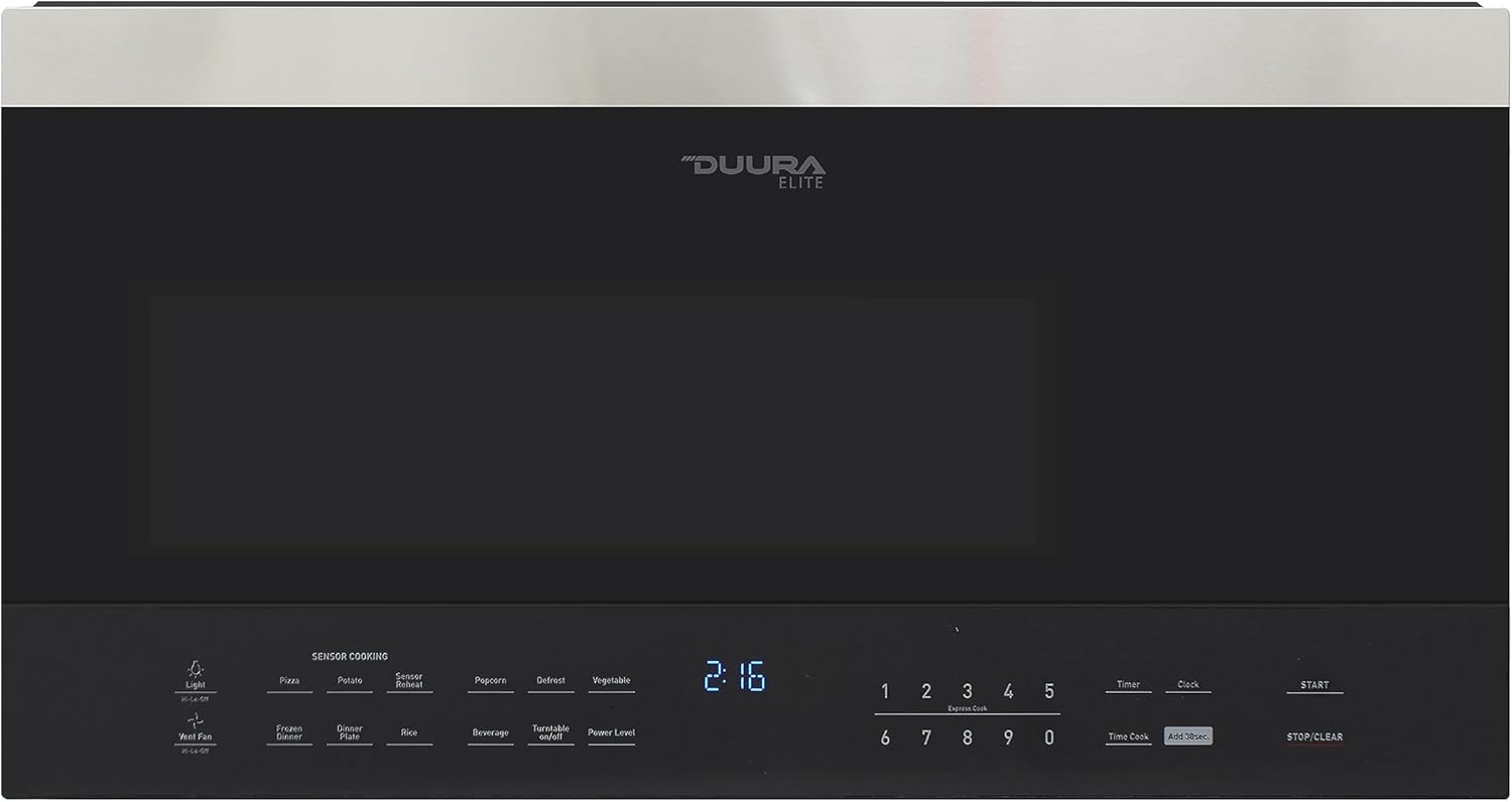 Microwave Oven Built-in 1000-Watts with 10 Power Levels Pre Settings and Express, Sensor and Speed Cooking and Silent Mode with Glass Turntable, 1.6-Cu.Ft, Metallic