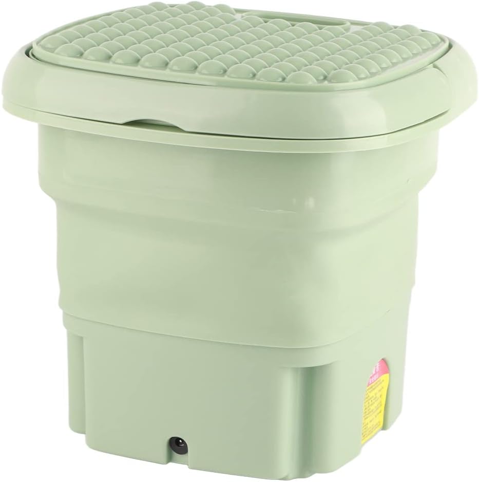 AYNEFY Portable Folding Washing Machine, 3 Modes Deep Washer for Home and Travel, TPE, PP, 10.2 x 8.1 x 8.1in (Green)