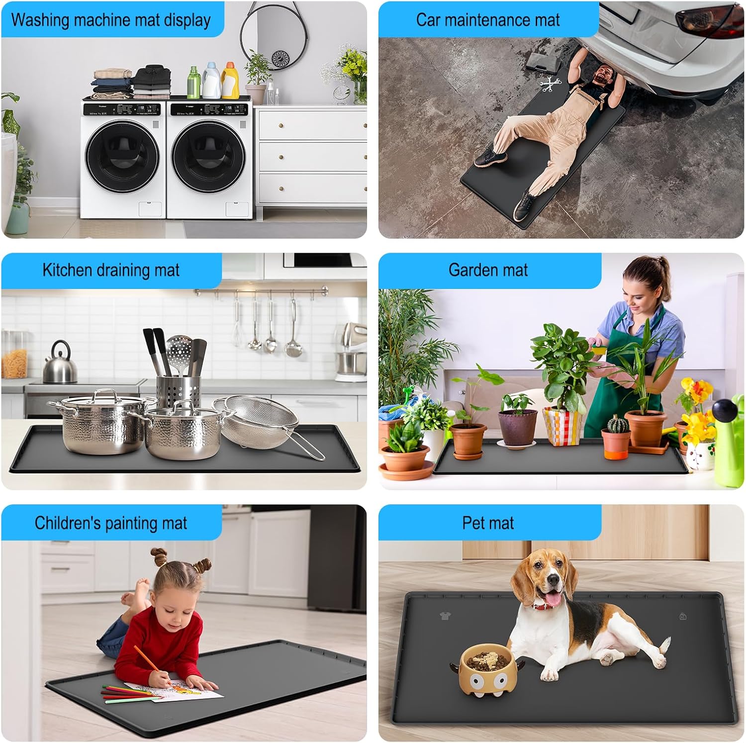 Washer dryer countertop - Large 54 x 26.8in washer and dryer covers ，Non-slip Waterproof Washing Machine Cover Protector Top Load，washer and dryer covers for the top for Laundry & Kitchen（Black）