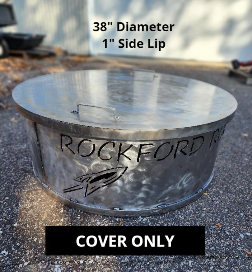 Flat Fire Pit Cover Lid Spark Screen 38
