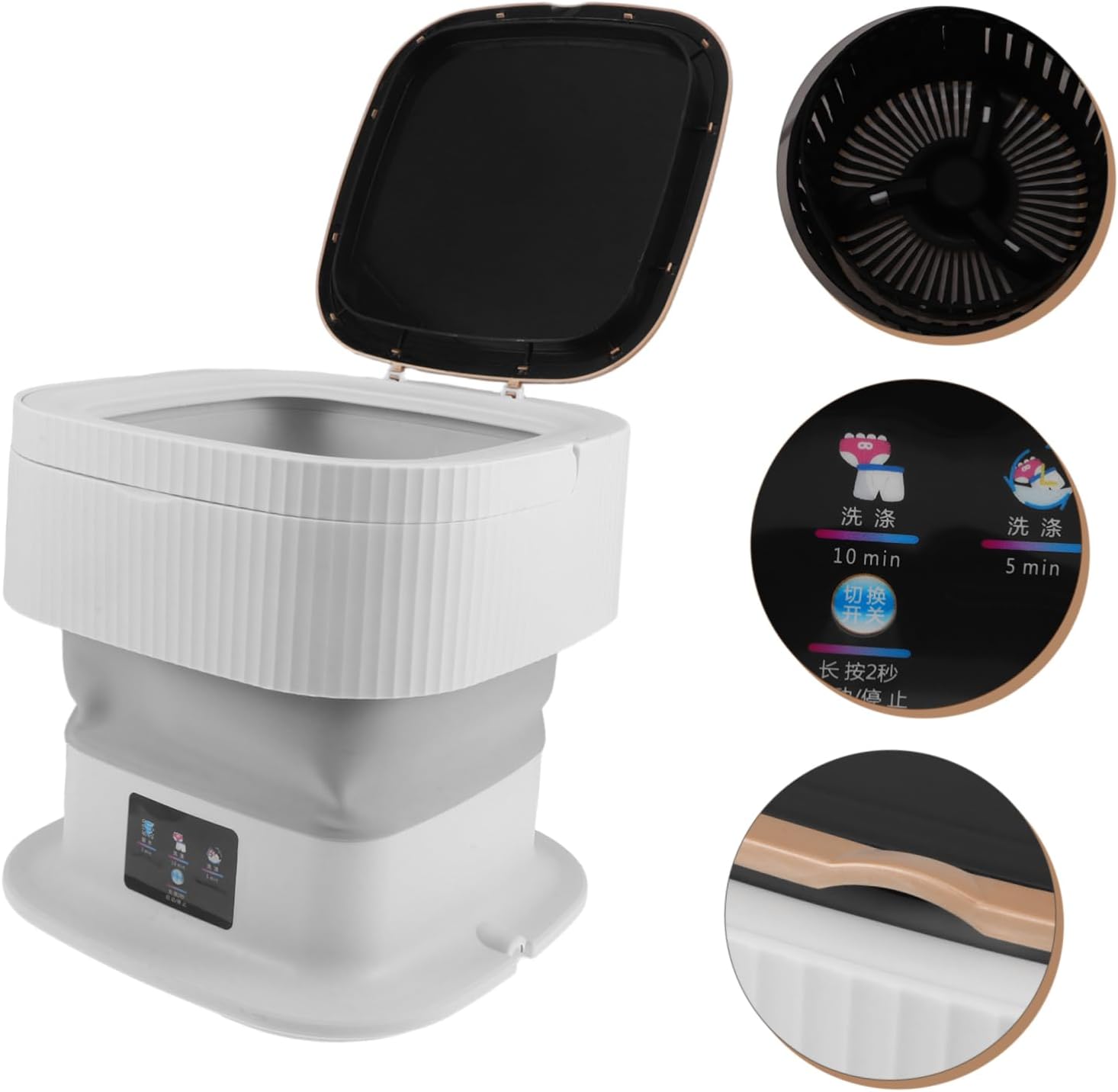 NUOBESTY Portable Washing Machine Compact Mini Washer Modes for Deep Cleaning Clothes for Apartments Hotels Rvs and