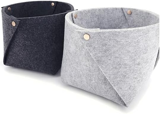 INLIMA Appliance Shelf for Kitchen Nordic Felt Storage Basket Convenient Folding Hallway Entrance key Small Storage Box Office Desk Home Supplies Organizer (Color : Black, Size : X-Small)