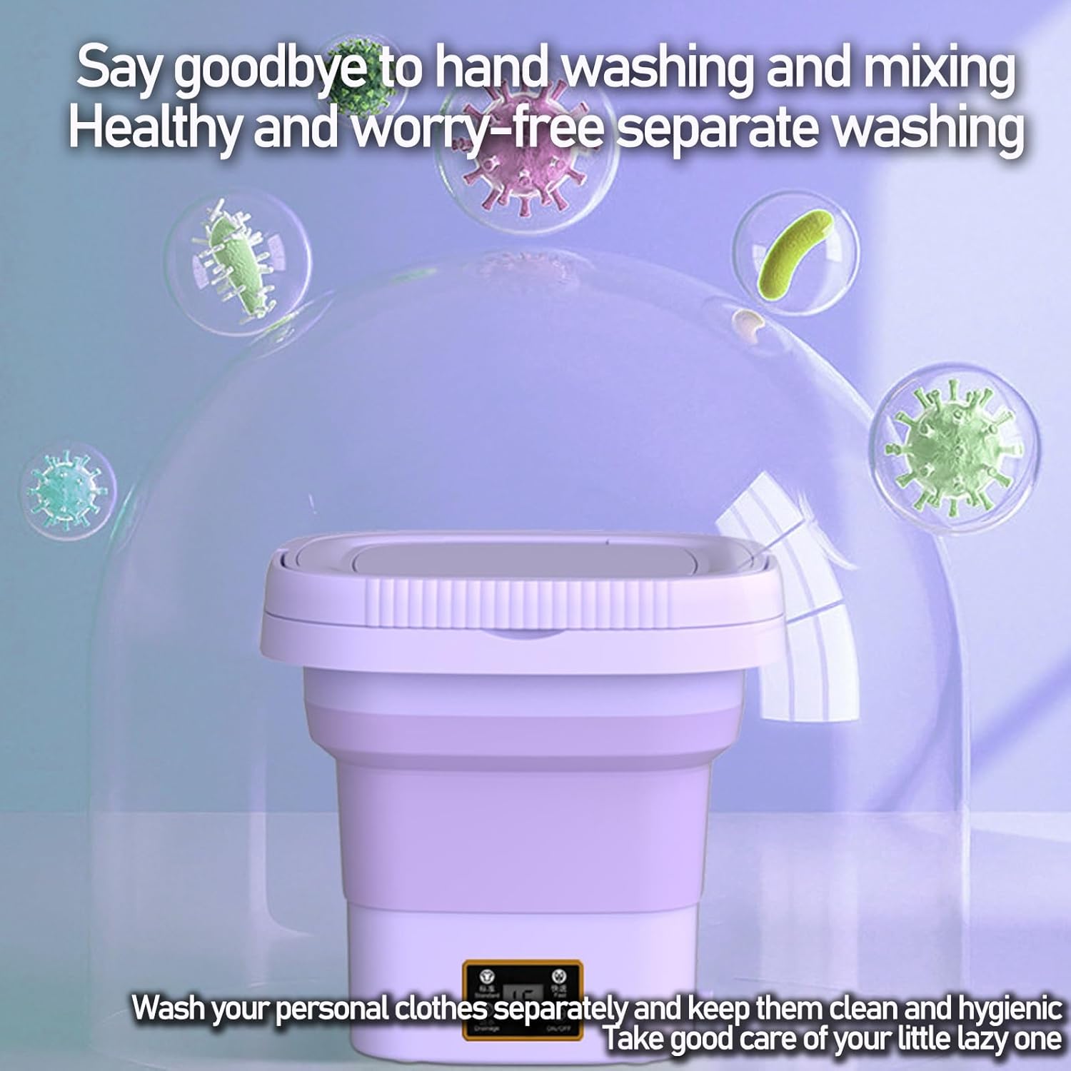 DELURA Portable Washing Machine, Mini Washing Machine Foldable Laundry Tub, Portable Small Washing Machine, Suitable for Socks Underwear or Small Items, Travel Business or College Guest Room