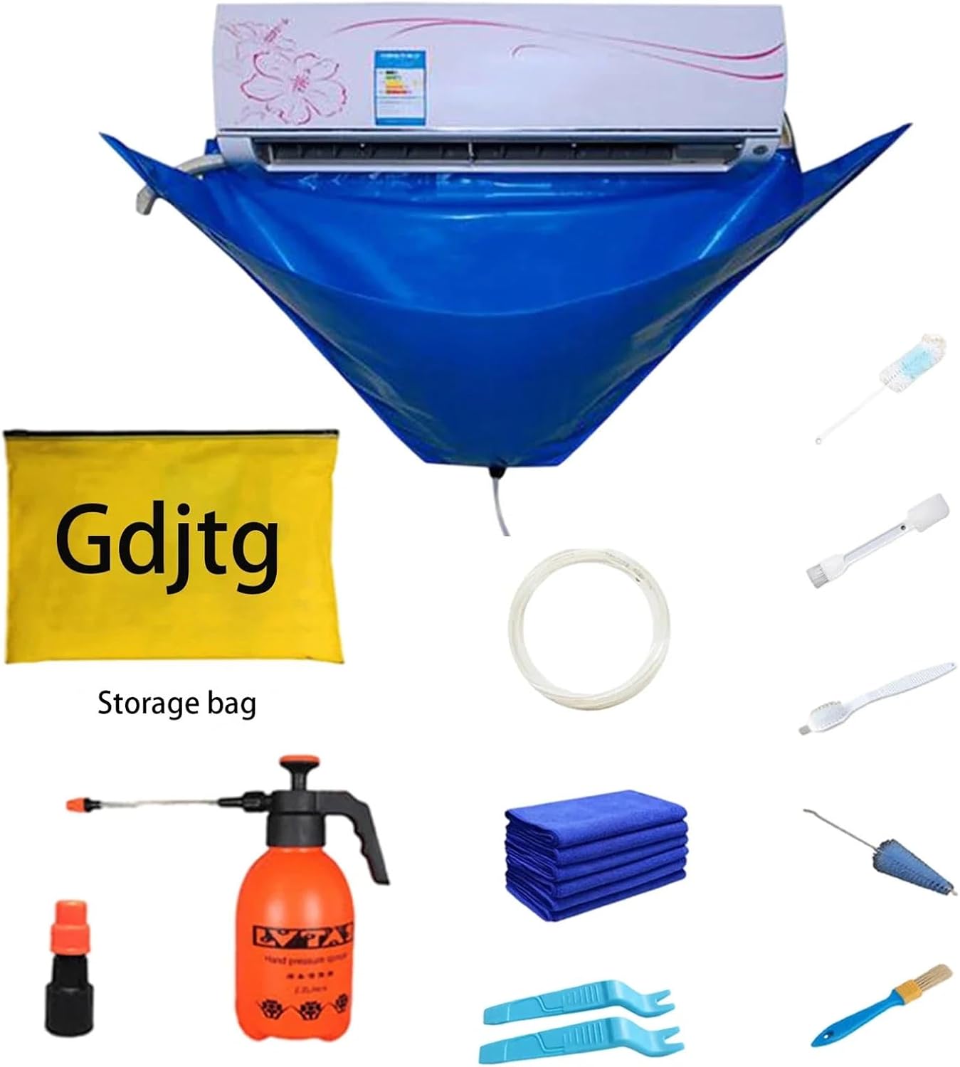 Air Conditioner Cleaning Cover Kit With Clean Tools: 118cm Waterproof Dust Protection Bag For Air Conditioners Cleaner Set(Motherboard,98cm)