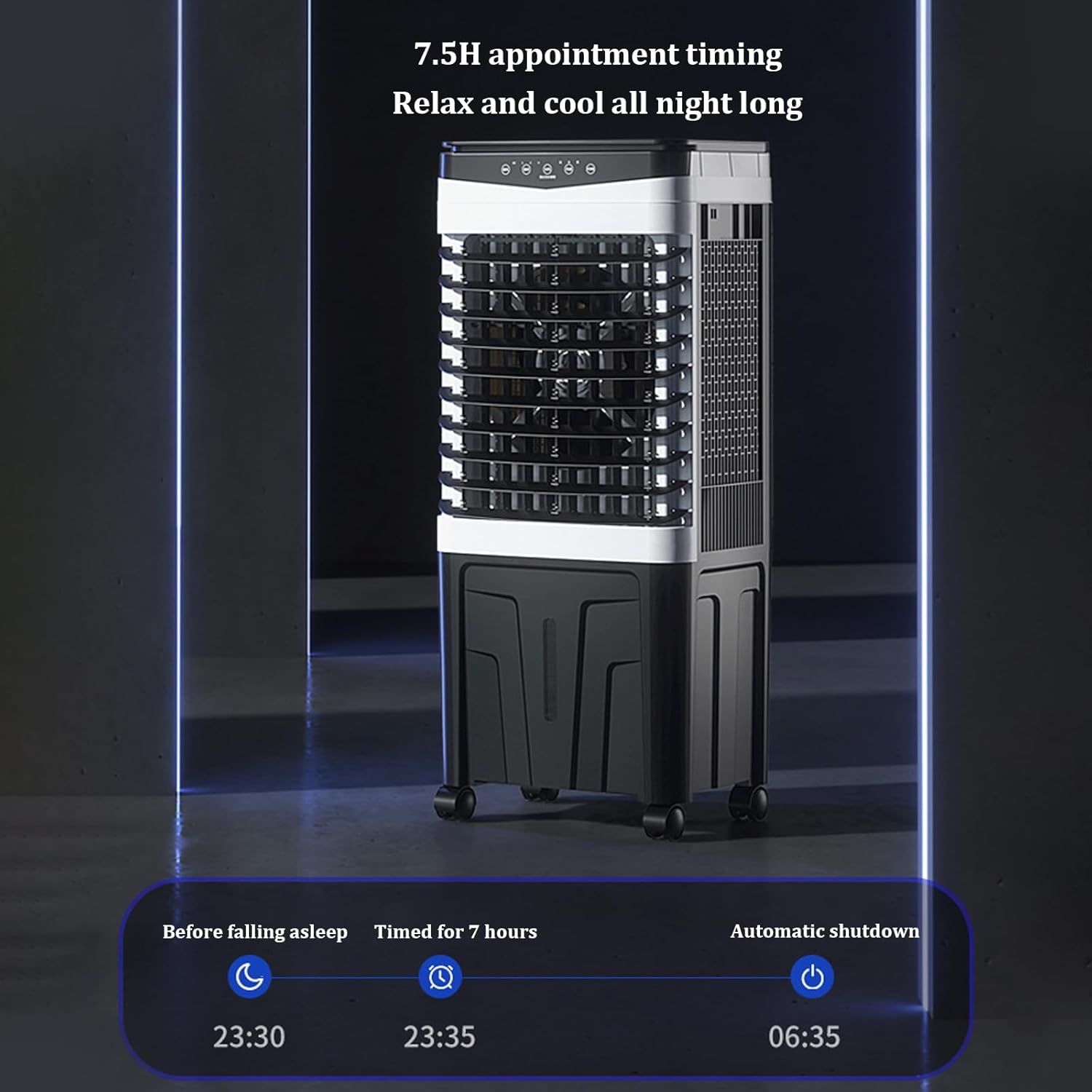 Portable Air Conditioner,7.5H Timing Function Evaporative Air Cooler,Three Adjustable Wind Speeds,refrigeration Small Air Cooler,for Garage, Factory, Supermarket, Household(Color:Touch screen version)