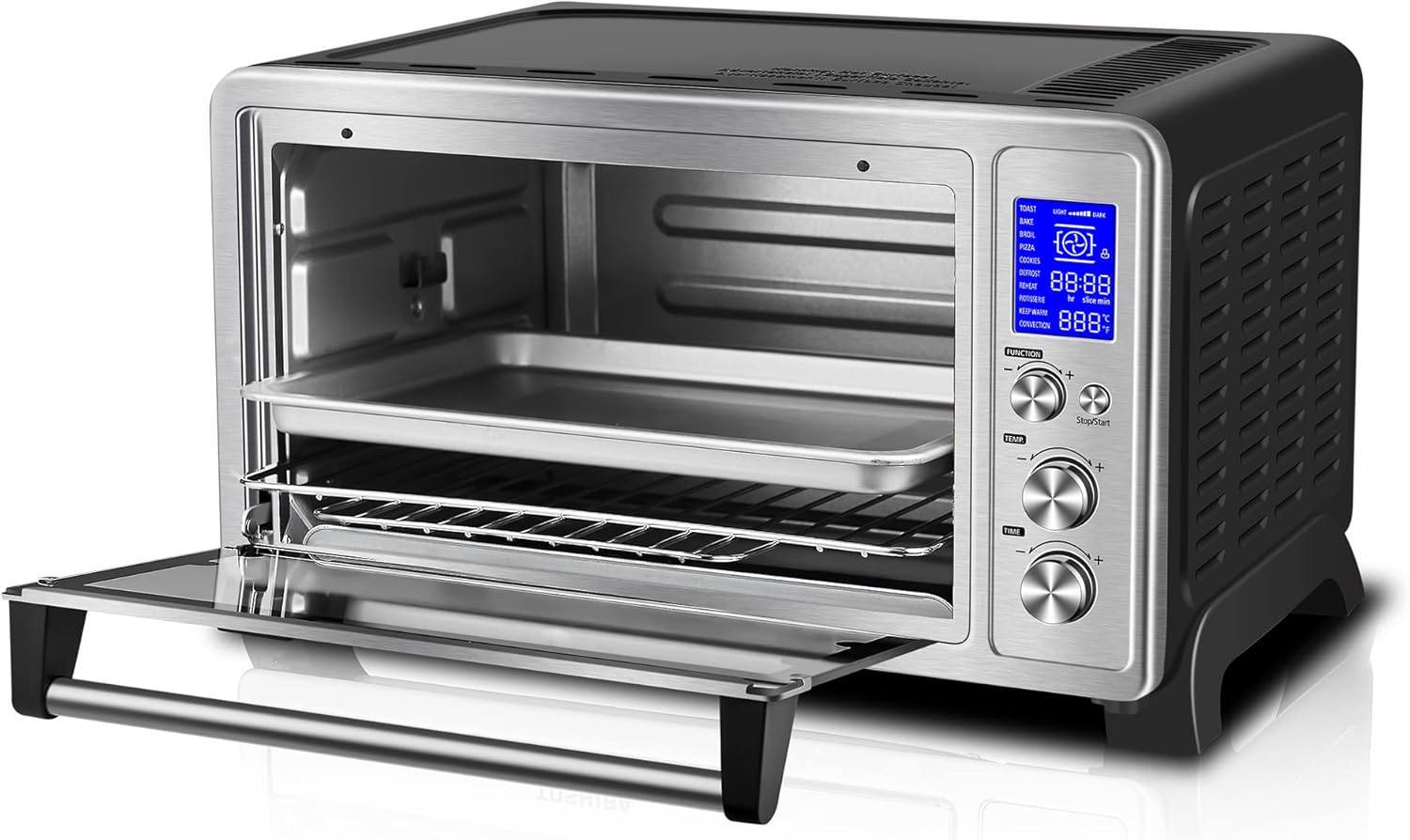 Toshiba AC25CEW-SS Digital Toaster Oven + Toshiba EM131A5C-SS Microwave Oven with Smart Sensor