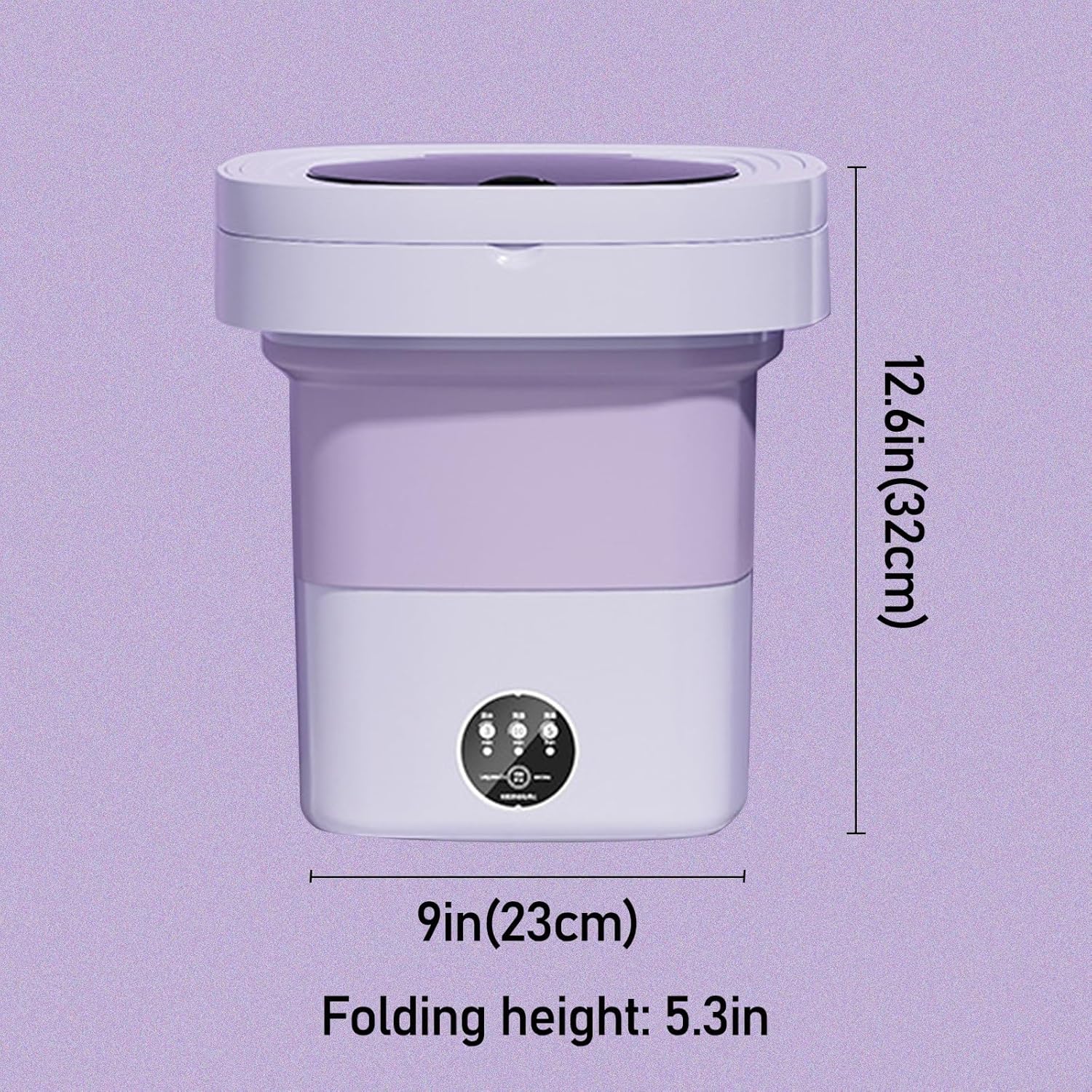 DELURA Portable Washing Machine, 8.5L Capacity Mini Washer with 3 Modes Deep Cleaning Washt, Foldable Washing Machine with Soft Spin Dry for Socks, Baby Clothes, Towels (Color : C)