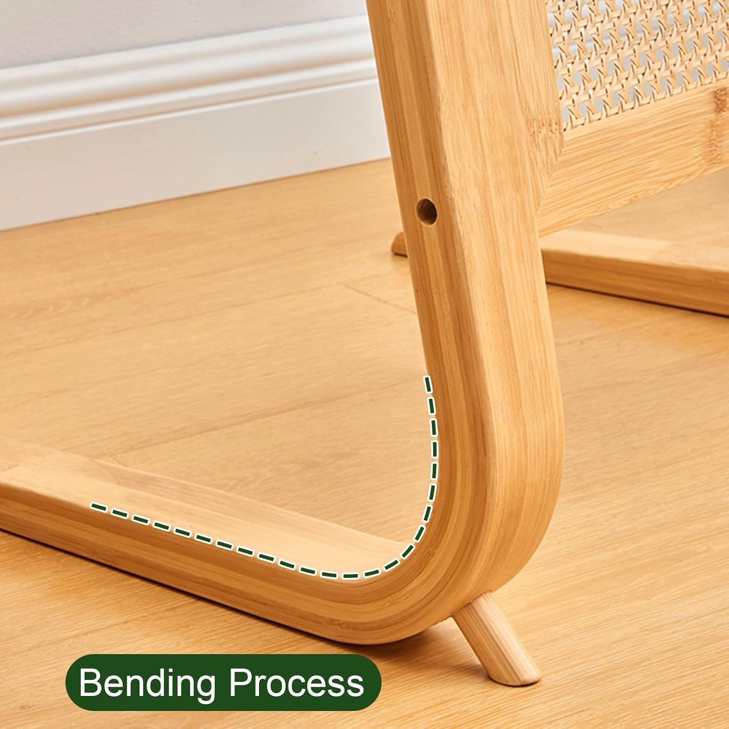 Robot Vacuum Storage Rack Resin Rattan Storage Cabinet C-Shaped End Tables Bamboo Robot Vacuum Stand Cabinet for Living Room, Bedroom, Kitchen, Office, Home, Balcony, Apartment Garage