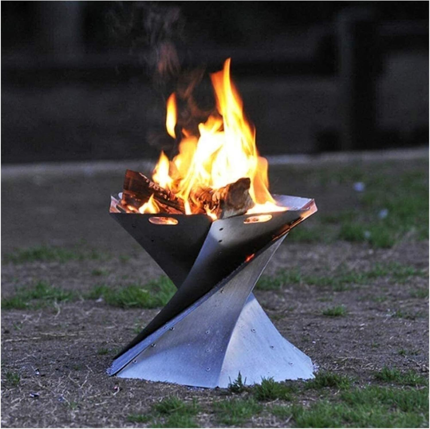 Fire Pits Outdoor Wood Burning Fire Pits Outdoor Fire Pit Bonfire Coal Grill Firepit for Outside Grill Charcoal Smokeless Grill with Spark Screen Poker with Cover BBQ Cooking for Outsid