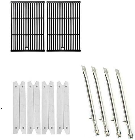 Repair Kit for Brinkmann 810-8401-S BBQ Grill Includes 4 Stainless Heat Plates, 4 Stainless Burners and Porcelain Cast Cooking Grates