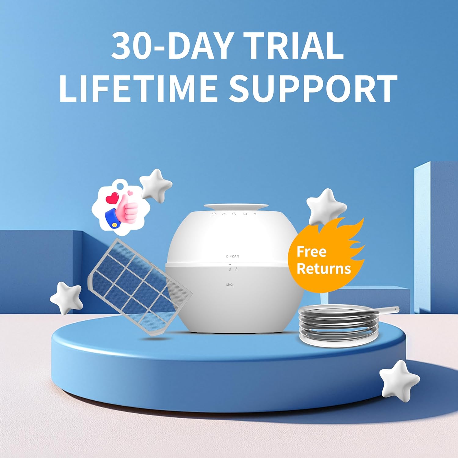 Dual-Function Humidifier & Dehumidifier 152oz Water Tank Steam distillation humidification for Bedroom With Drain Hose Humidifer RV Bathroom Auto Adjustment Timer Setting 7 Color LED Lights