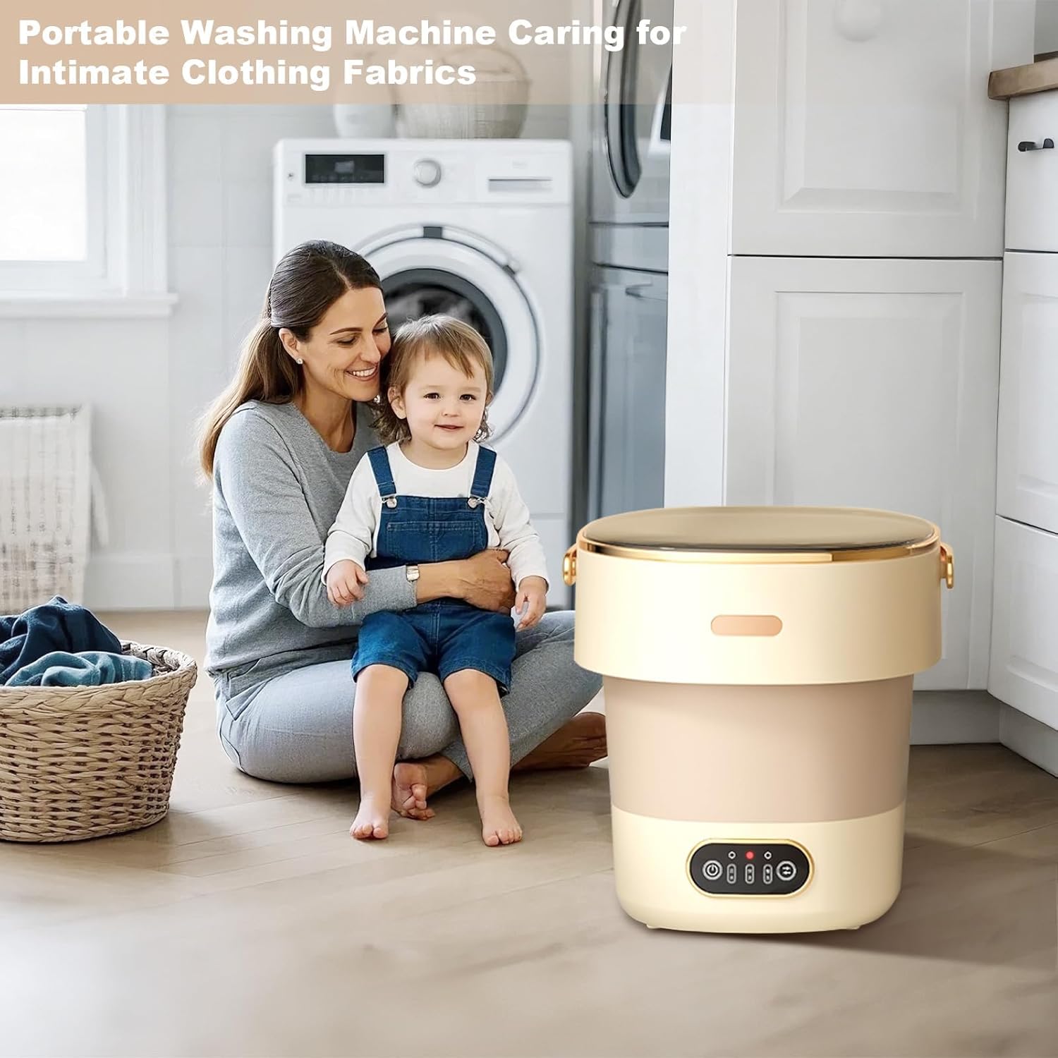 13L, Portable Washing Machine, Mini Washer Foldable Compact Laundry Machine with Basket Spin, Small Underwear Washer for Travel, Apartment, Manual Clothes Washing for Compact Spin Dryer