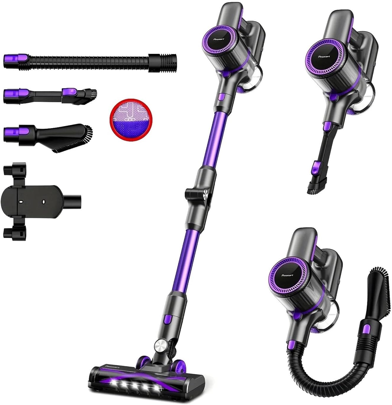 Compatible With POWEART N700 Cordless Vacuum Cleaner, 30Kpa Powerful Suction, 8-in-1 Stick Vacuum With 180° Foldable Wand, Lightweight Handheld