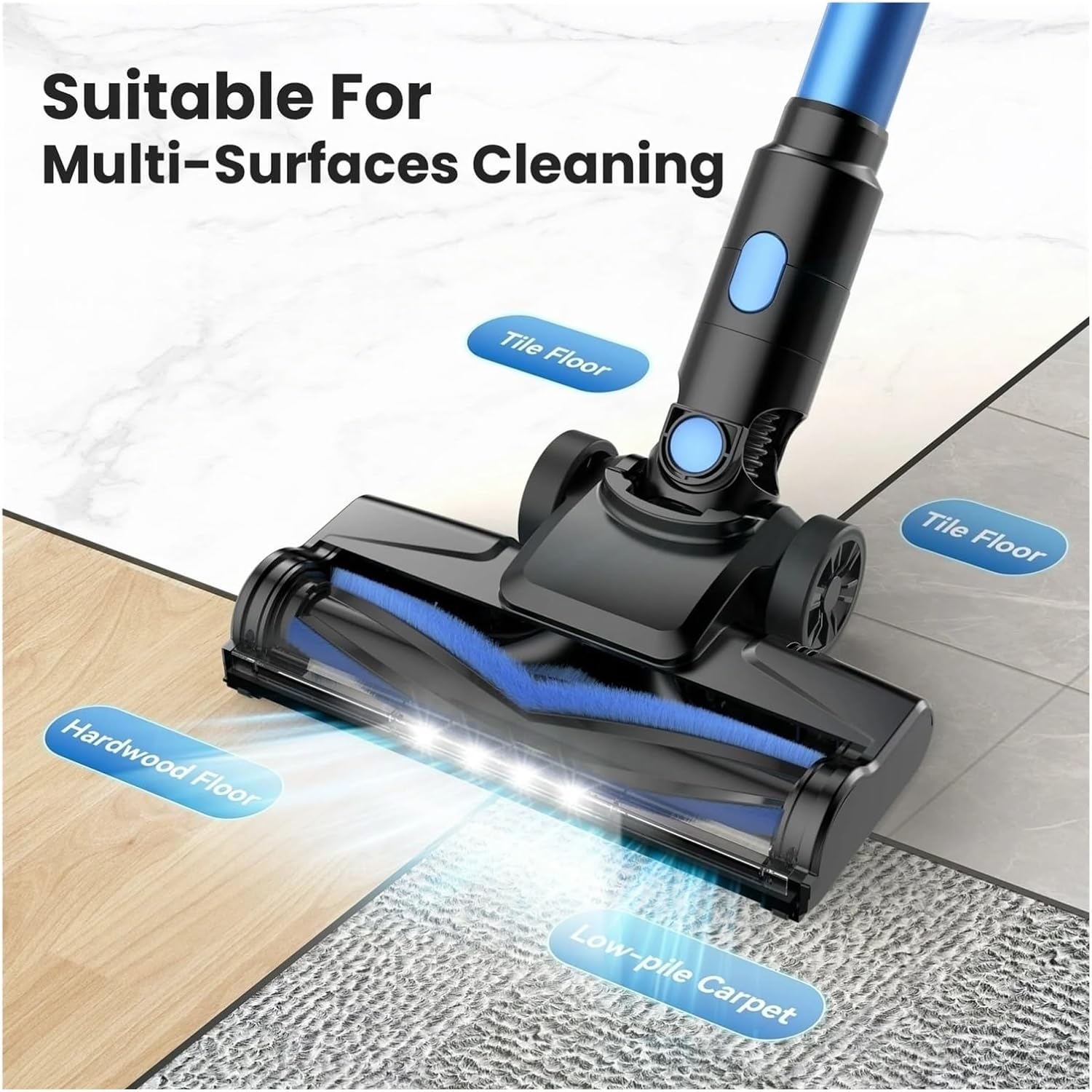 Cordless Vacuum Cleaner Lightweight Stick Vacuum with Powerful Suction 2200mAh 40 Mins Runtime for Home Cleaning Compatible with INSE N8(N8 Glod)