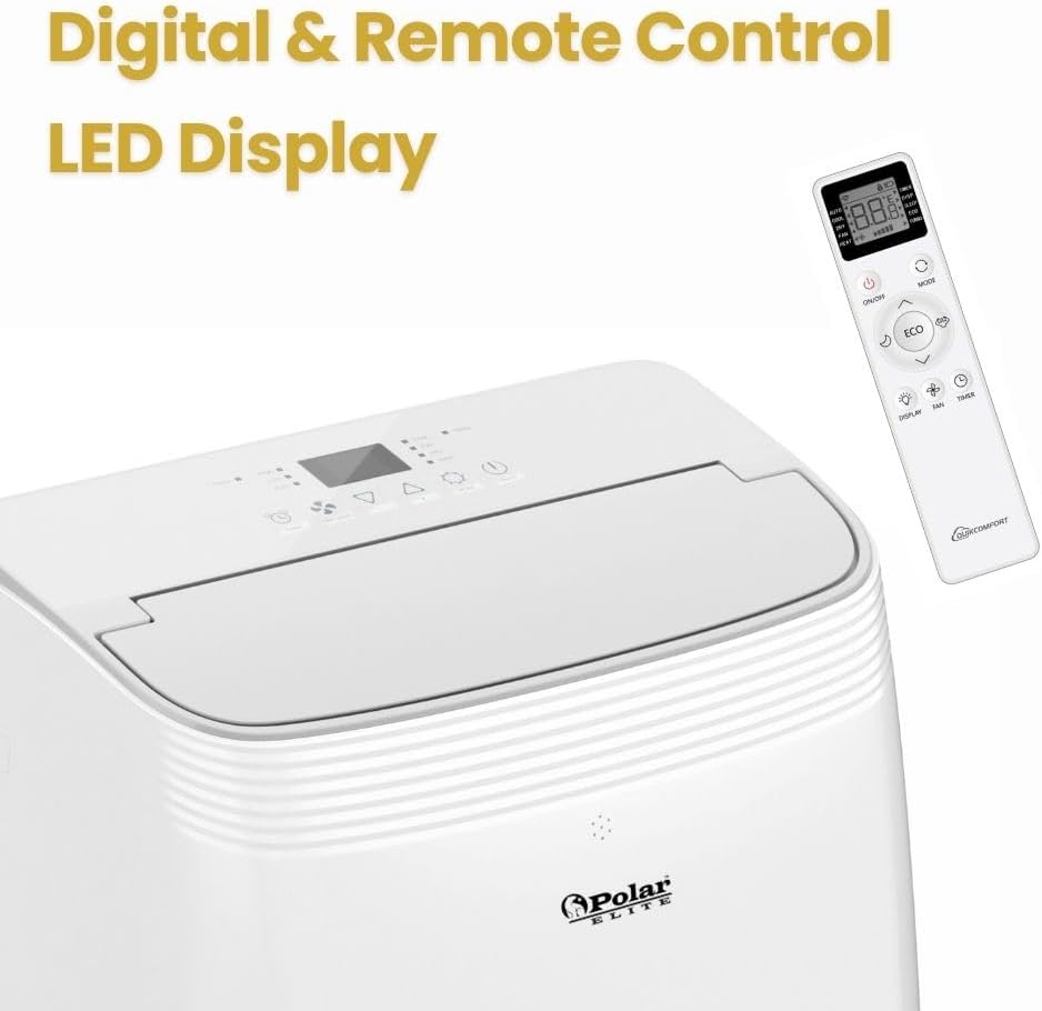 Portable Air Conditioner, 12,000 BTU ASHRAE (8,350 BTU DOE), Cools Up to 350 Sq. Ft., with Cool, Fan, Dry Modes, Full-Function Remote Control, Window Kit & 2-Year Warranty