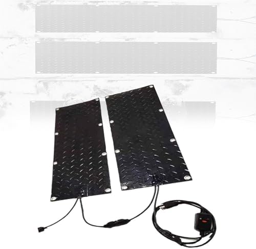 Heated Snow Melting Mats for Entrances, No-Slip Heating Stair Mats with 5ft Power Cord, Outdoor Mats for Winter Snow Removal, 2 Pieces-10 * 48in/25.4 * 121.9cm