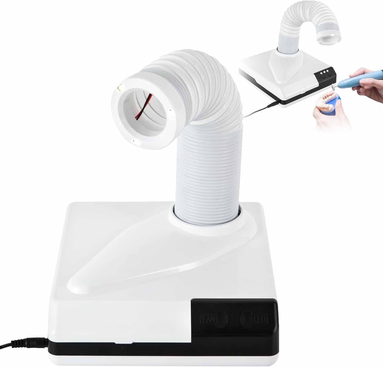 Dentistry Vacuum Cleaner, Dental Lab Dust Collector, LED Dental Dust Collector with Retractable Suction Tube, Portable Dental Lab Equipment Dust Suction Machine for Polishing