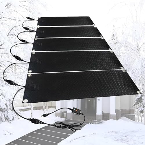 Heated Snow Melting Mats for Stairs & Walkways - 2 in/h Melting Speed, Outdoor Ice Melt Mats for Safe Winter Steps, Driveways & Doorways - Prevent Slips & Falls