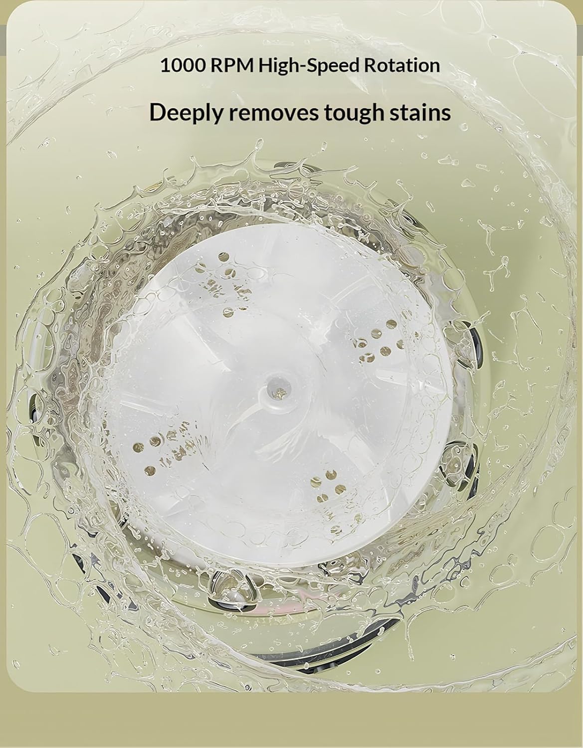 Mini Lavadora, Portable Mini Washing Machine, 3000mAh Rechargeable Wireless, Portable Small Wireless Washing Machine for Home Use, for Underwear, Small Loads, Baby Clothes (White)