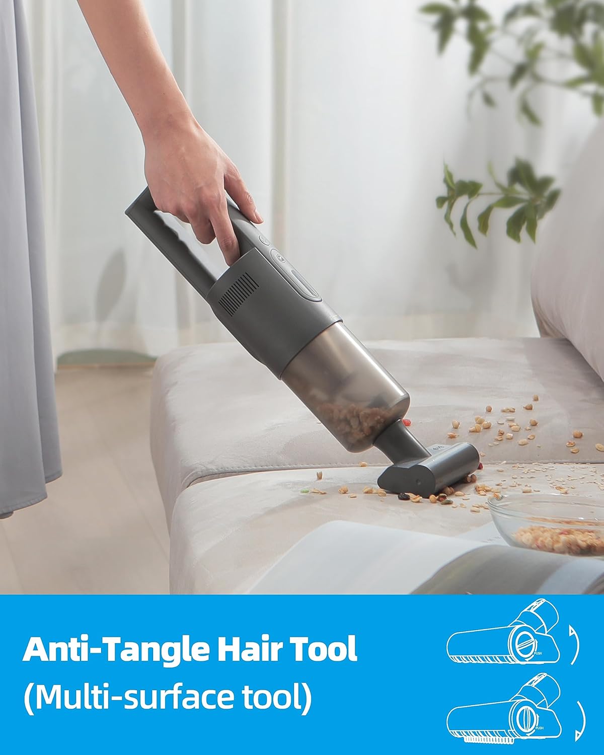 Brigii Pet Hair Vacuum with Anti-Tangle Hair Tool, Cordless Stairs Vacuum, 14KPa Handheld Vacuum with BRUSHLESS DC Motor, Triple Air Filtration System, USB-C Rechargeable H5-Wall Mount