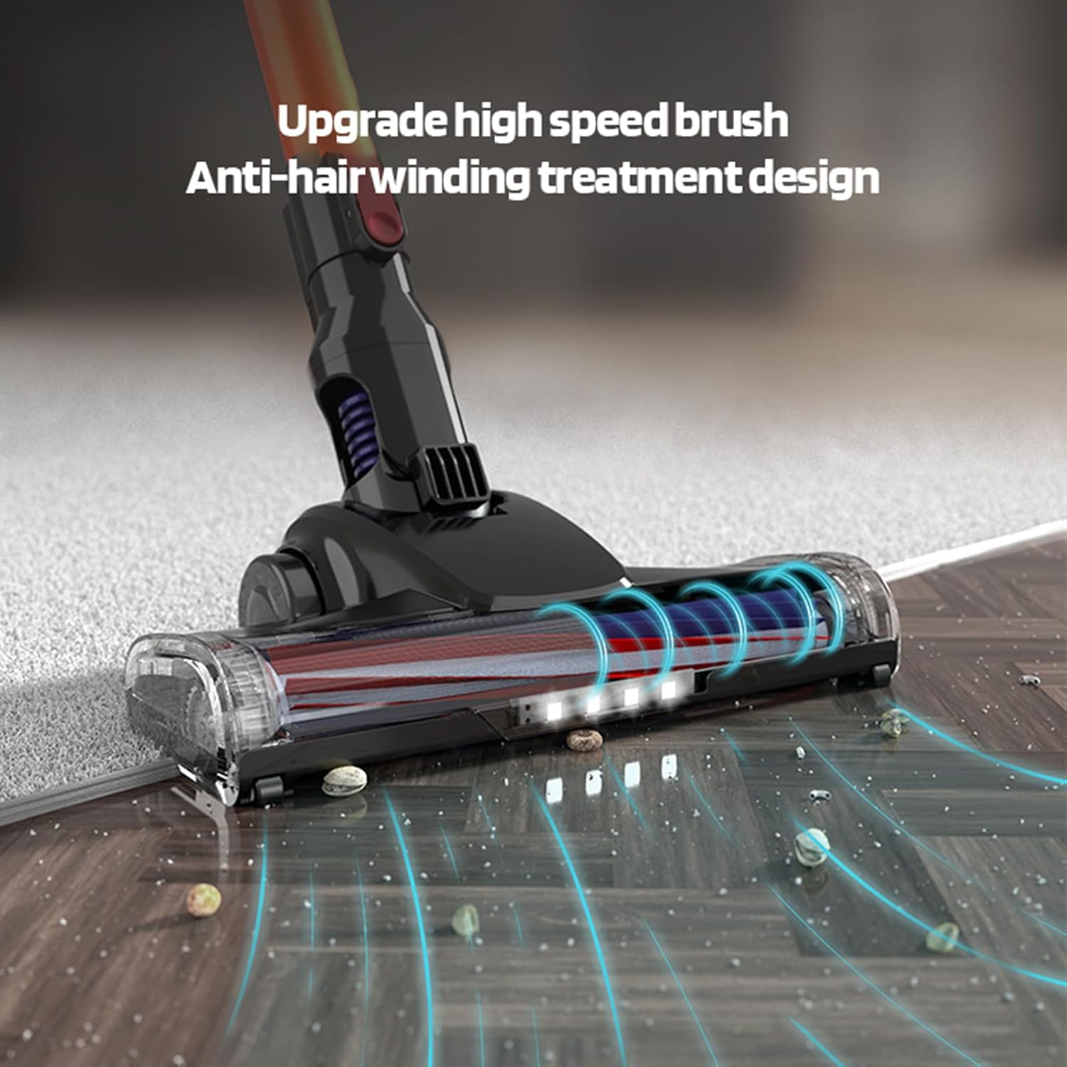 Cordless Vacuum Cleaner, 10Kpa Super Suction, 40min Runtime, 150W Stick Vacuum with High-Speed Motor and Detachable Battery, Rechargeable Vacuum Cleaner for Home Hardwood Floor Carpet Pet