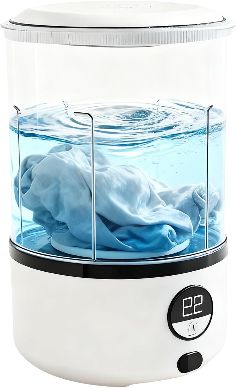 Portable Washer, 2-Mode Cordless Rechargeable Mini Laundry Machine Featuring Compact Lightweight Design, Perfect for Home, Dorm, Travel, Camping, RV, Hotel, Small Clothes, Underwear, Bra, Socks