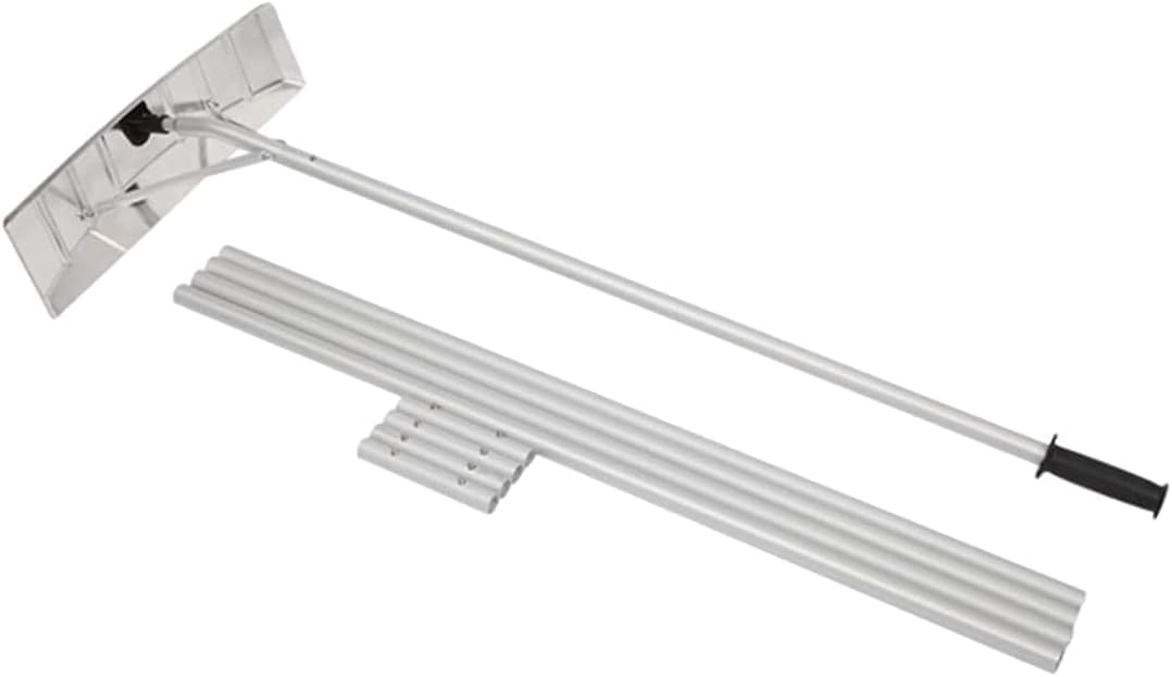 Roof Rake, Aluminum Snow Rake, 20FT Extension, Poly Blade, Adjustable Telescoping Handle, Snow Removal Tool